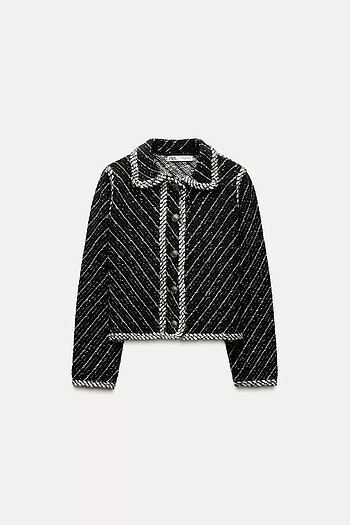 Zara KONTRAST ÖRGÜ HIRKA