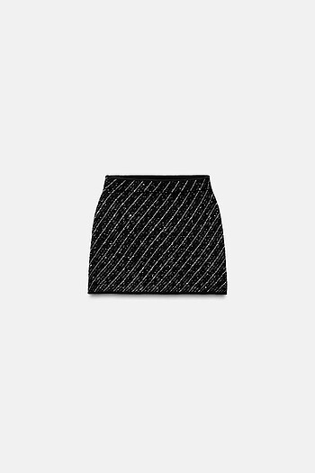 Zara KONTRAST TRİKO MİNİ ETEK