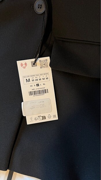 m Beden siyah Renk Zara KRUVAZE OVERSIZE BLAZER