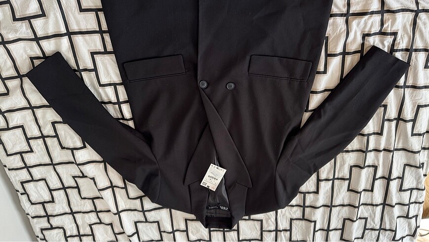 l Beden siyah Renk Zara Zara KRUVAZE OVERSIZE BLAZER