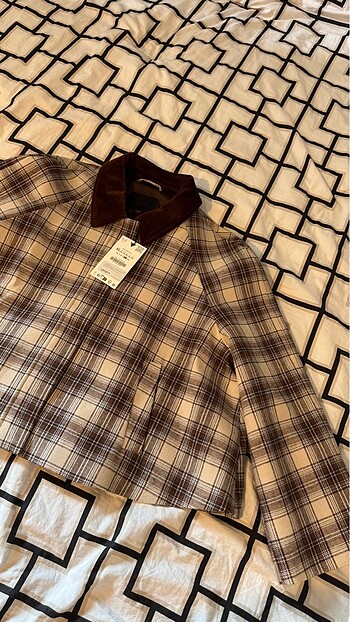 xl Beden kahverengi Renk Zara KARELİ PELERİN CEKET