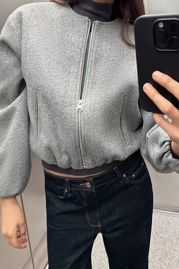 Zara ELASTİK KENARLI YUMUŞAK BOMBER CEKET