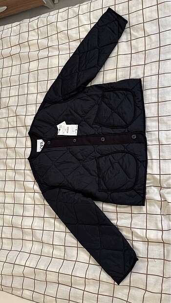 m Beden siyah Renk Zara WATER-REPELLENT ŞİŞME MONT