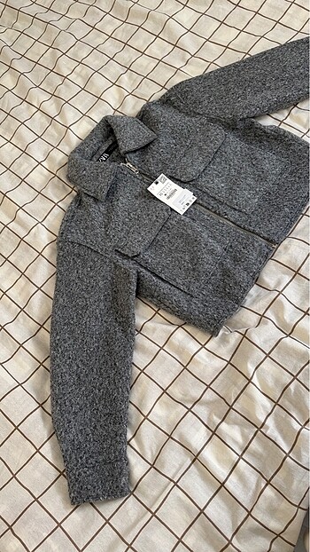 xs Beden gri Renk Zara KISA BUKLE CEKET
