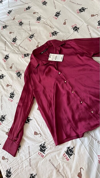 m Beden bordo Renk Zara BASIC SATEN GÖMLEK