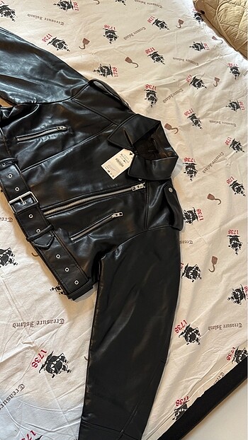 xl Beden siyah Renk Zara SUNİ DERİ CROP BIKER CEKET