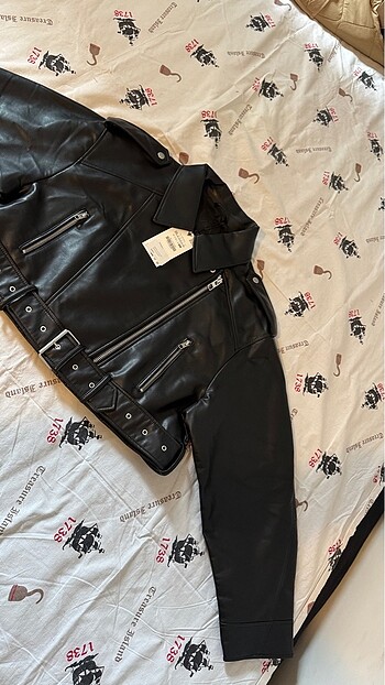xxl Beden siyah Renk Zara SUNİ DERİ CROP BIKER CEKET