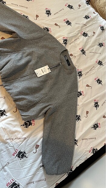 xl Beden gri Renk Zara ELASTİK KENARLI YUMUŞAK BOMBER CEKET