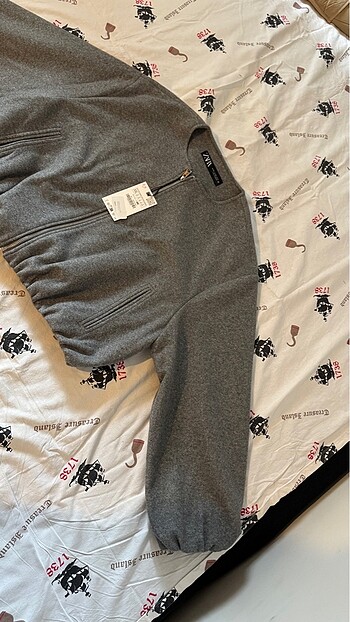 xxl Beden gri Renk Zara ELASTİK KENARLI YUMUŞAK BOMBER CEKET
