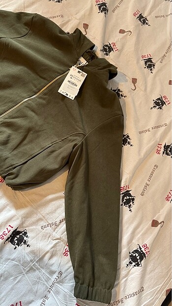xs Beden haki Renk Zara KAPÜŞONLU DOKULU BOMBER CEKET