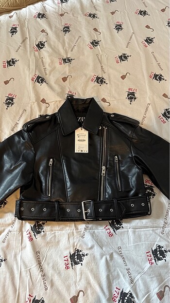 Zara SUNİ DERİ CROP BIKER CEKET