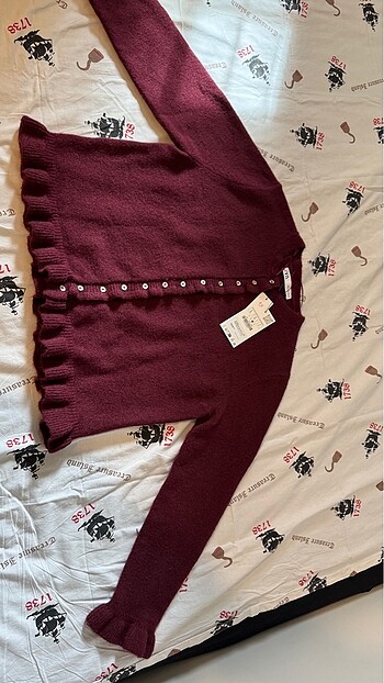 l Beden bordo Renk Zara FIRFIRLI TRİKO HIRKA