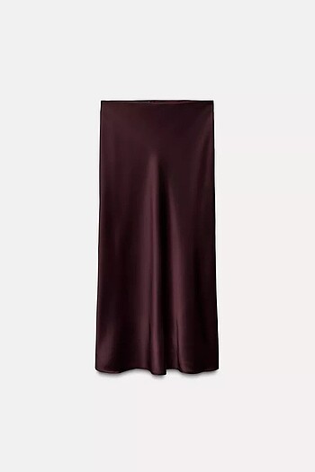 Zara SATEN MİDİ ETEK