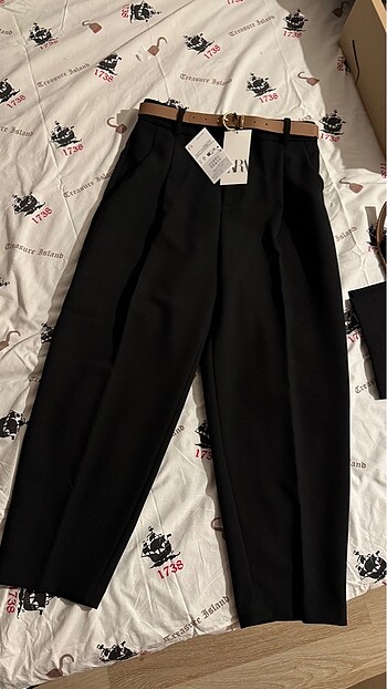 Zara KEMERLİ PENSLİ PANTOLON