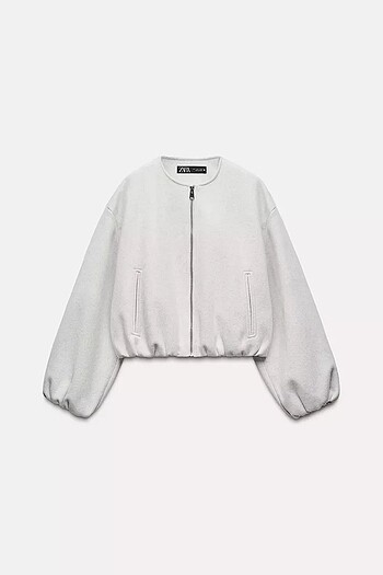 Zara ELASTİK KENARLI YUMUŞAK BOMBER CEKET