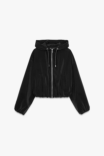 Zara KAPÜŞONLU VERİLİ CEKET
