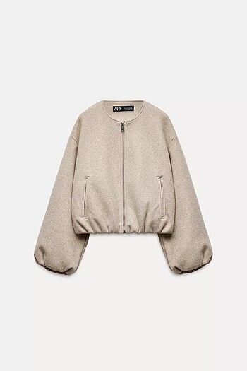Zara ELASTİK KENARLI YUMUŞAK BOMBER CEKET
