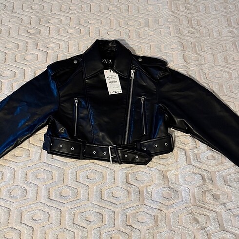 xs Beden Zara SUNİ DERİ CROP BIKER CEKET