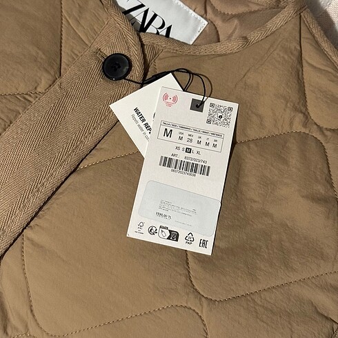 xs Beden haki Renk Zara WATER-REPELLENT ŞİŞME MONT
