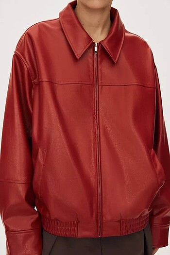 Zara SUNİ DERİ BOMBER CEKET