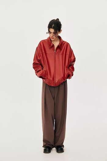 Zara SUNİ DERİ BOMBER CEKET