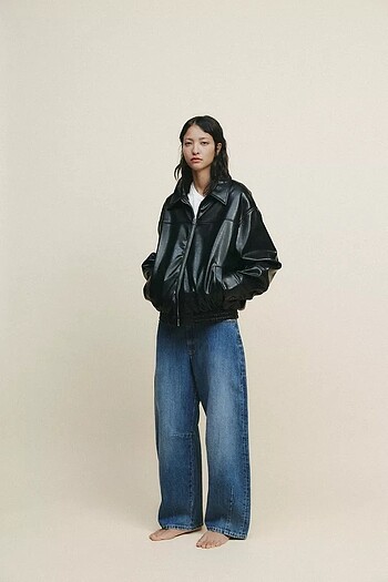 Zara SUNİ DERİ BOMBER CEKET