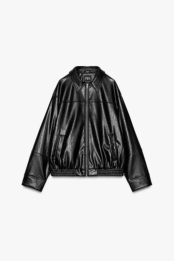 Zara SUNİ DERİ BOMBER CEKET