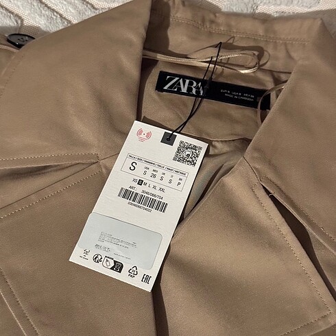 s Beden ten rengi Renk Zara KRUVAZE KISA CEKET