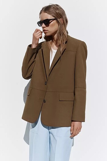 Zara DÜZ KESİM SUNİ SÜET BLAZER