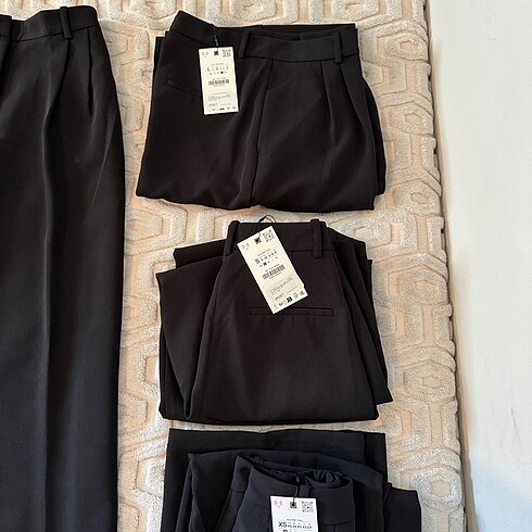 xs Beden siyah Renk Zara PENSLİ GENİŞ PAÇA PANTOLON