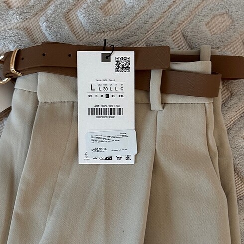 Zara Zara KEMERLİ PENSLİ PANTOLON