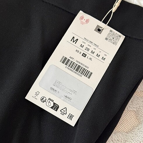 xs Beden ZARA ÇİFT BEL BANTLI WIDE LEG PANTOLON