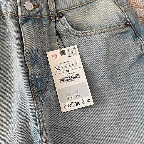 32 Beden mavi Renk ZARA Z1975 STRAIGHT YÜKSEK BEL UZUN PAÇA JEAN