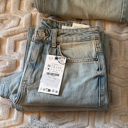 36 Beden mavi Renk ZARA Z1975 STRAIGHT YÜKSEK BEL UZUN PAÇA JEAN