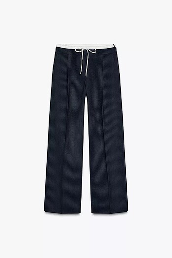 ZARA ÇİFT BEL BANTLI WIDE LEG PANTOLON