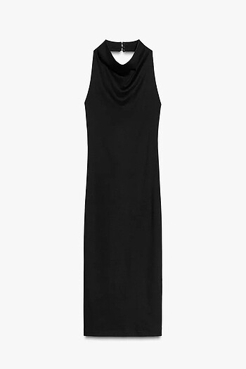 Zara ZARA HALTER YAKA MİDİ ELBİSE