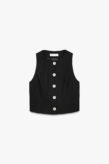 ZARA BİSİKLET YAKA KISA YELEK