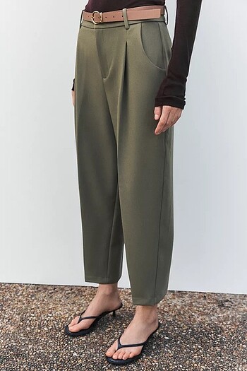 ZARA KEMERLİ PENSLİ PANTOLON