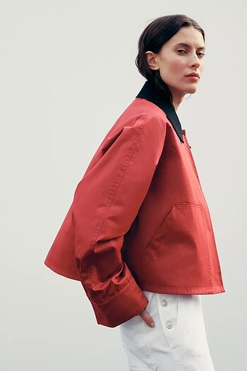 xs Beden ZARA KONTRAST YAKALI MUMLU CEKET