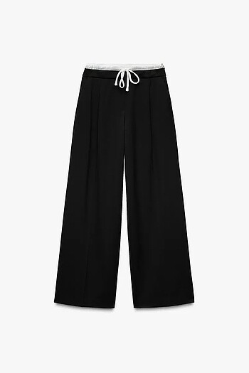 ZARA ÇİFT BEL BANTLI WIDE LEG PANTOLON