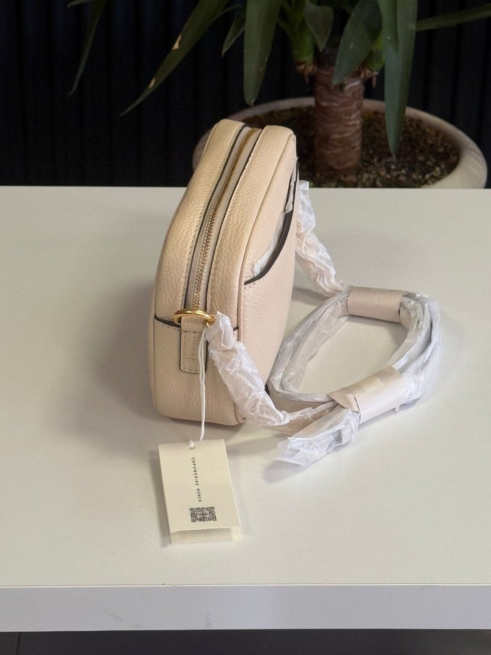 Tory burch Bej Deri Kemerli Kadın camera bag - Görsel 3