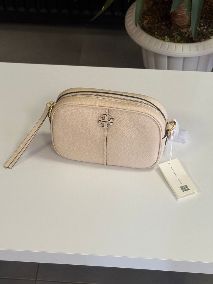 Tory burch Bej Deri Kemerli Kadın camera bag - Görsel 2