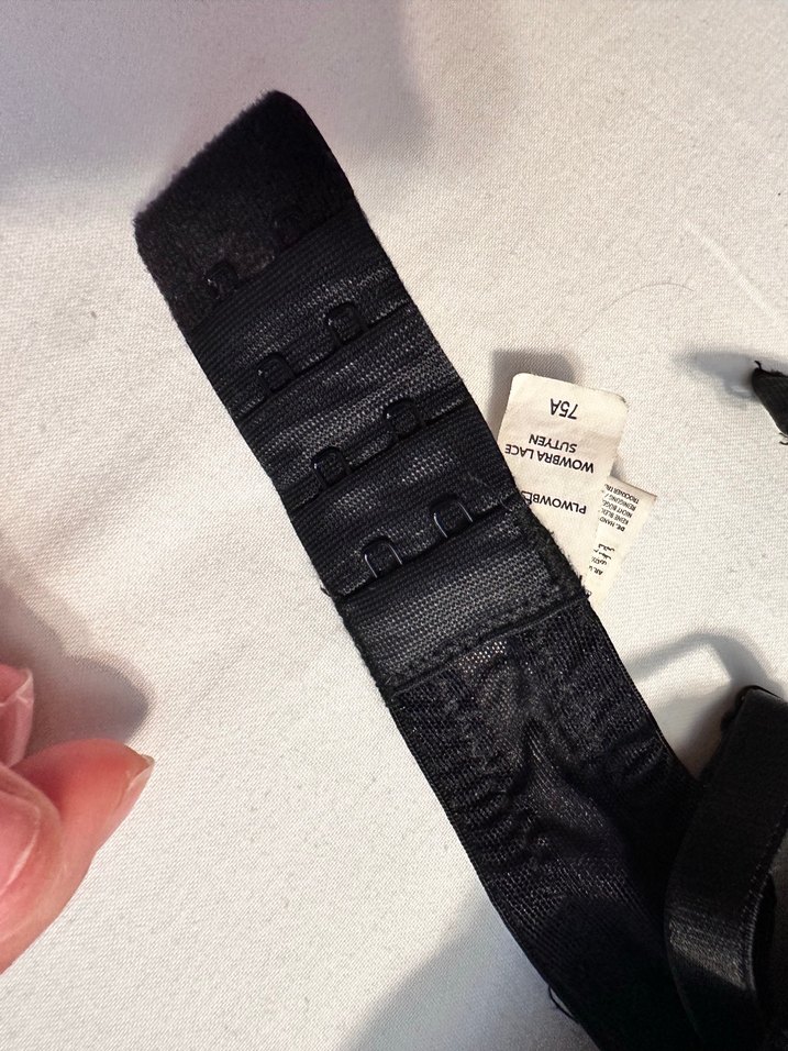 75 A puh up Siyah Gotik Dantelli Midi Sütyen - Görsel 4