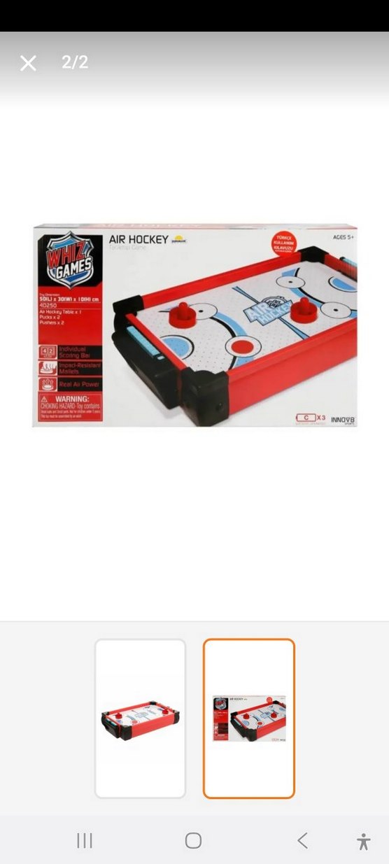 Kırmızı Mini Hava Hokeyi Oyunu - Görsel 3