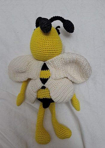 Sarı Siyah Örgü Arı Peluş Oyuncak - Görsel 4