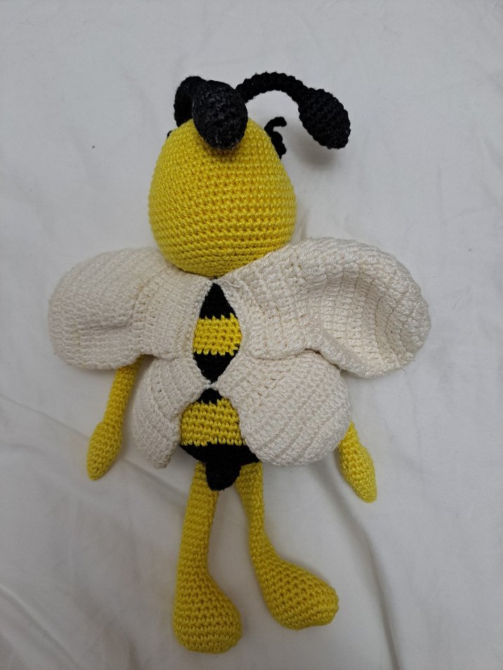 Sarı Siyah Örgü Arı Peluş Oyuncak - Görsel 4