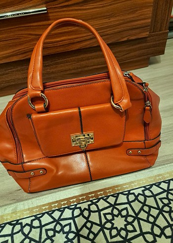 Klasik Kahverengi Deri Kadın Çanta - Görsel 2