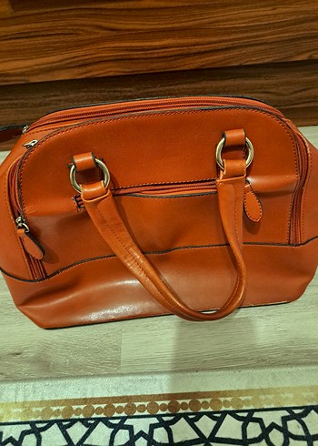 Klasik Kahverengi Deri Kadın Çanta - Görsel 3