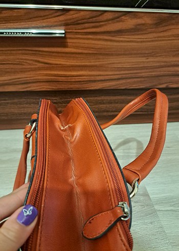 Klasik Kahverengi Deri Kadın Çanta - Görsel 5