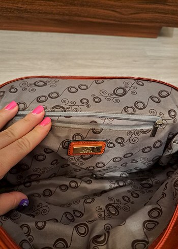 Klasik Kahverengi Deri Kadın Çanta - Görsel 7